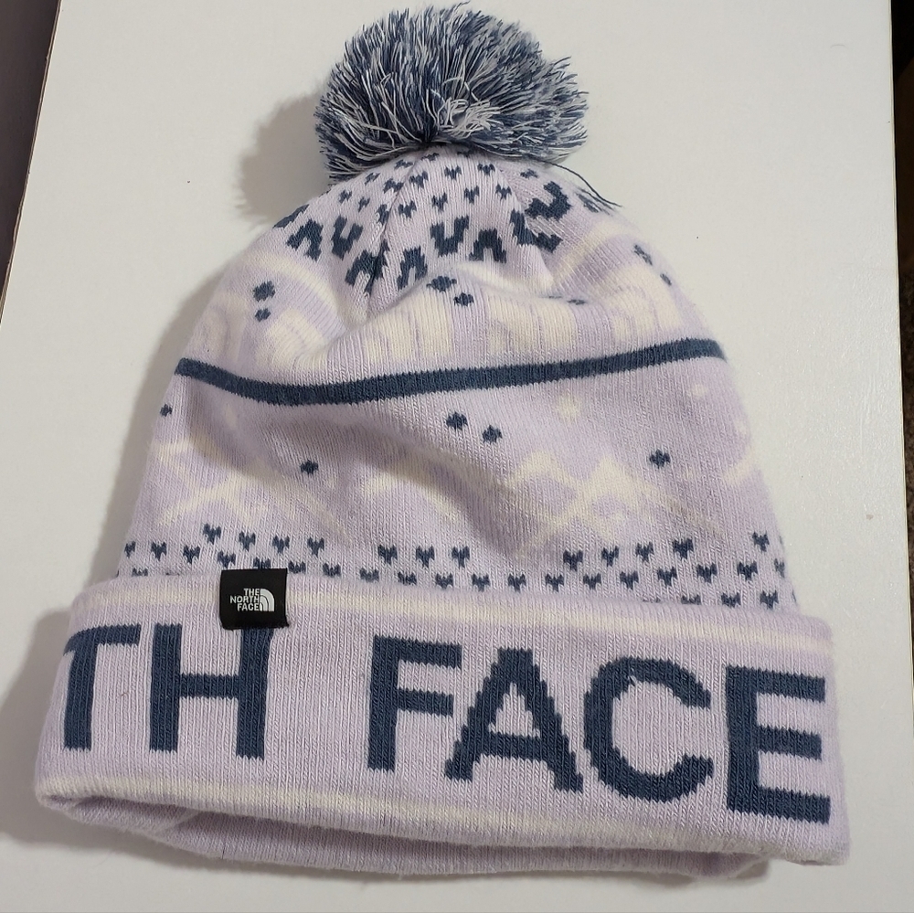 The North Face Ski Tuke Beanie With Pom Purple White Unisex One Size